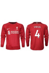 Liverpool Virgil van Dijk #4 Fotballdrakt Hjemme Klær 2022-23 Lange ermer